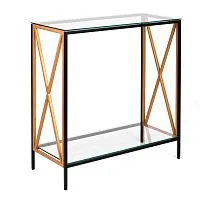 Консольный стол 1033-CB_G clear черный муар, золотой AllConsoles 80x35x80