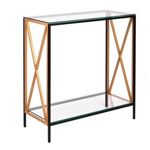 Консольный стол 1033-CB_G clear черный муар, золотой AllConsoles 80x35x80