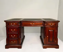 12263 BROWN Кабинетный стол 80х75х140 см коричневая кожа