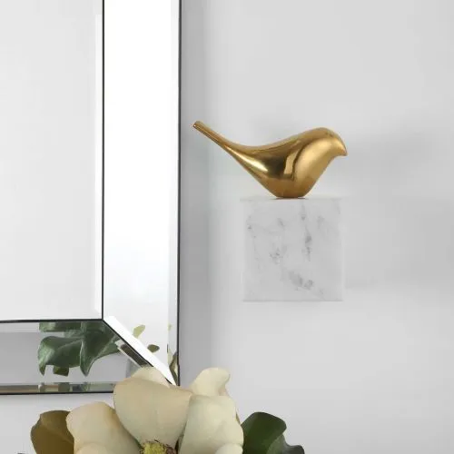 Настенный декор FLYING SOLO Uttermost из мрамора и латуни фото 4