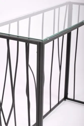 Консольный стол 1021-CB clear черный муар AllConsoles 100x35x80 фото 4