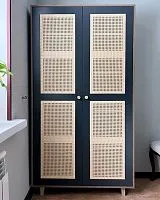 Шкаф платяной с ротангом 190*40*99 см / * под заказ