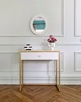 Консоль белая с мраморной столешницей 80*31*80 см
