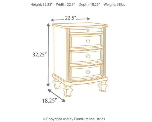 Тумбо три ящика Demarlos B693-93, Ashley Furniture фото 4