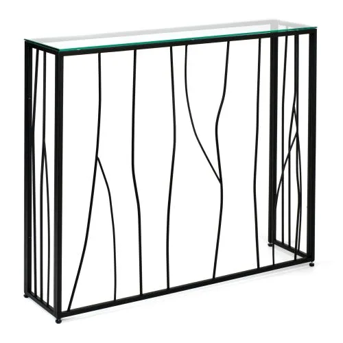 Консольный стол 1022-CB clear черный муар AllConsoles 100x25x80