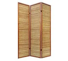 Ширма 3 секции каркас орех / бамбук в цвете коньяк 120×2×178 см