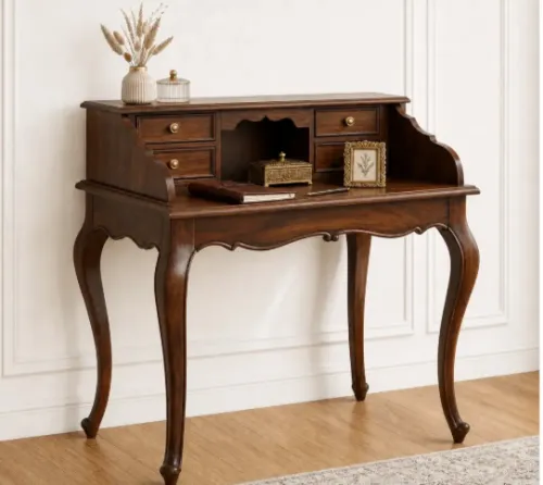 Стол-бюро CTBC-M — малый секретер (массив махагони, орех) Satin Furniture в интерьере, купить в Москве фото 5