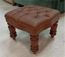 Пуф низкий SFFJ-M L D BR коричневая кожа 30*35*35 см