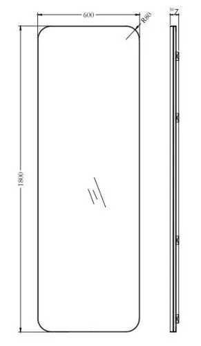 KFG099 Зеркало в металлической раме цвет хром 60*180см фото 3