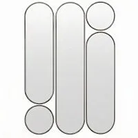 Deko mod.3 Silver Сет из 5-ти зеркал 35*160, 2х35*125 см, 2хØ35 см