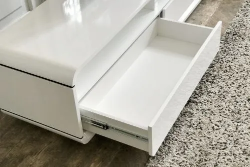 ТВ-тумба Opus белый, два ящика, глянцевая эмаль 180*45*h45 см фото 6