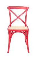 Стул венский CROSS BACK RED красный массив, ротанг
