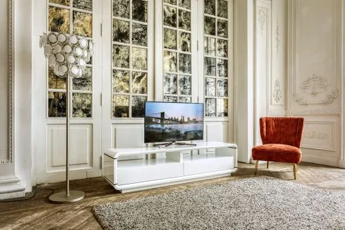 ТВ-тумба Opus белый, два ящика, глянцевая эмаль 180*45*h45 см фото 7