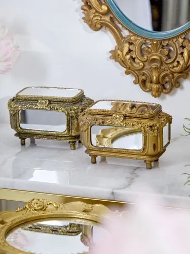 Шкатулка с зеркальными панелями, под старину 17х11х11см фото 3