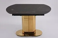 Стол обеденный раскладной Атриум-2 MC3035-120B, 120(30+30)х90х77 см, черная керамика