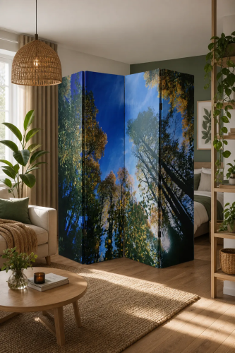 Ширма Осень BS105038 (4 секции), иск. холст, 160×2×180 см