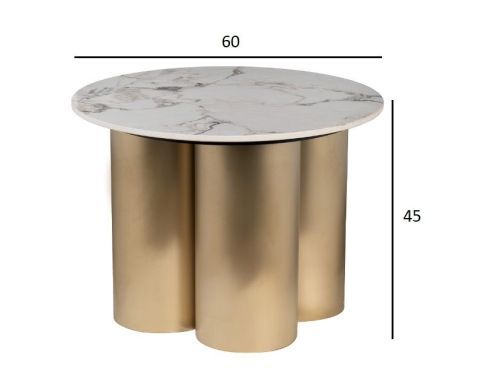 76AR-63043 Стол журнальный керамогранит белый d60*45см фото 5