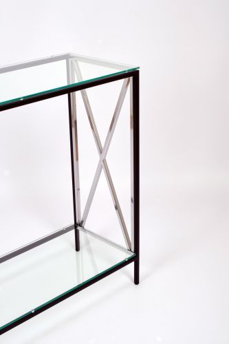 Консольный стол 1031-CB_S clear черный муар, серебряный AllConsoles 100x35x80 фото 2