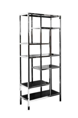 46AS-SH1076-SILVER Стеллаж серебристый/темн.ст. 80*35*180см фото 2