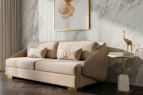 Диван Палаццо(Palazzo) 240М трехм. раскладной беж Ром07+Ром07 240*105*95см фото 3