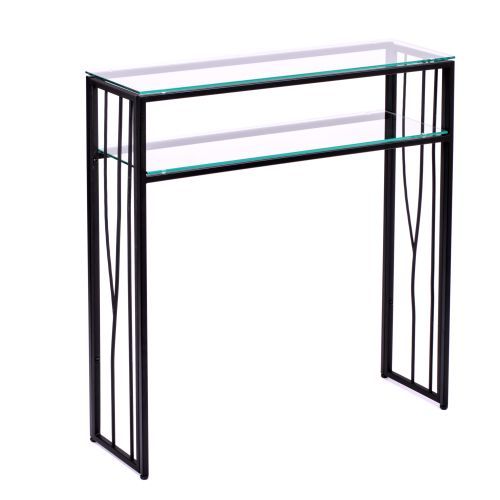 Консольный стол 1124-CB clear черный муар AllConsoles 80x25x80