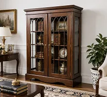 Шкаф-витрина для гостиной Шератон CB101 (орех, 100х35х135 см)