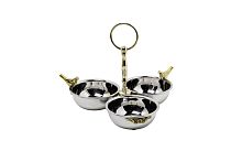 95IM-0099 Менажница "Птицы (Birds)" 3 чаши н/ж сталь d21*17см