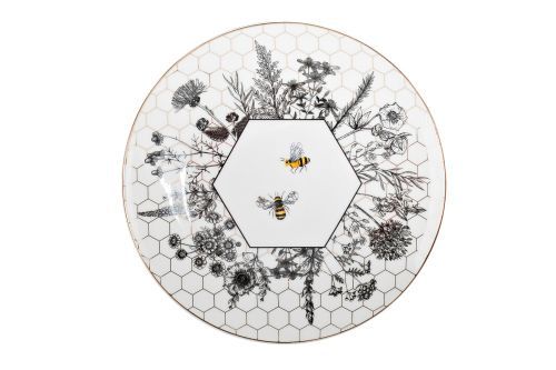 26FC-TAR-HONEYCOMB-20 Тарелка-купе "Пчёлки (Honeycomb)" 20см (2)