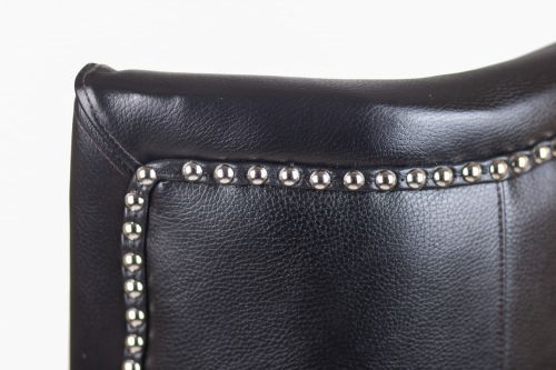 Кресло кожаное с ушами Chester black leather фото 3