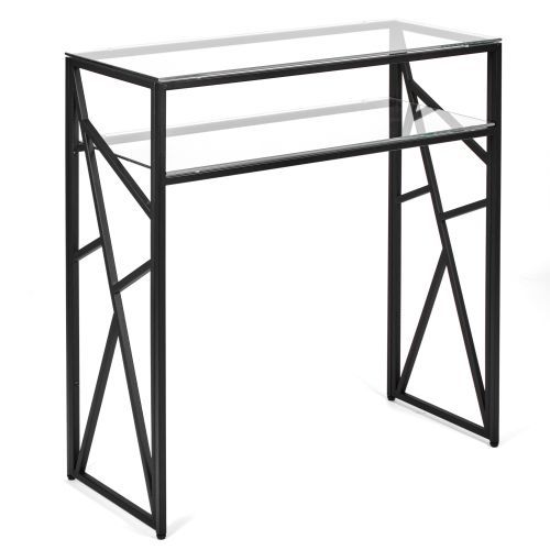 Консольный стол 1093-CB clear черный муар AllConsoles 80x35x80