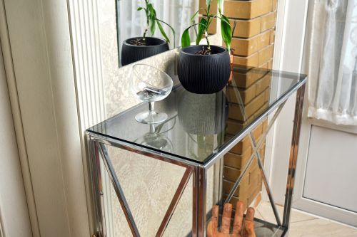 Консольный стол 1033-CS grey серебряный AllConsoles 80x35x80 фото 4