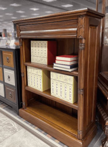 BSAL-M Стеллаж книжный из массива 120*33*92 см, орех фото 3