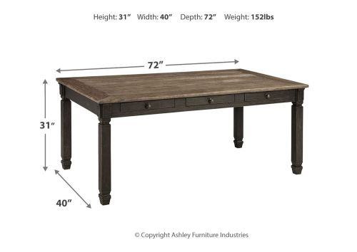 Обеденный стол Tyler Creek D736-25, черный / 78*101*183 см фото 2