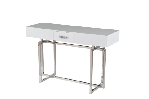 Стол-консоль Гарда P-MJ-003, 120х40х76 см, белый/хром фото 2
