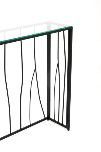 Консольный стол 1022-CB clear черный муар AllConsoles 100x25x80 фото 7