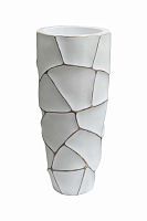 ZSC872-27WH-GL Кашпо d30*69см белое с золотом