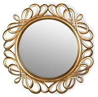 Зеркало в золотой раме модерн Plexus Gold (Плексус), Ø80 см