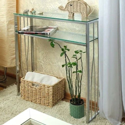 Консольный стол 1124-CS clear серебряный AllConsoles 80x25x80