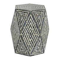 Столик акцентный с отделкой раковинами устриц 40x35x46см