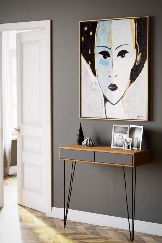 Стол - консоль Телфорд лофт, 87*35*90 см, дуб американский фото 4