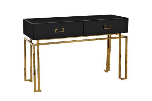 KFG058 Консоль черная 2 ящика  120*42*77см фото 2