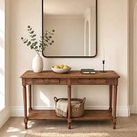 Консоль прованс из массива, итальянский орех 120х40х76 см