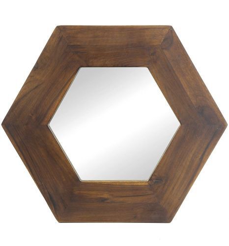 Зеркало настенное из тикового дерева 47х47х2см