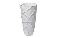 ZSC872-19WH Кашпо d26*48см белое с серебром