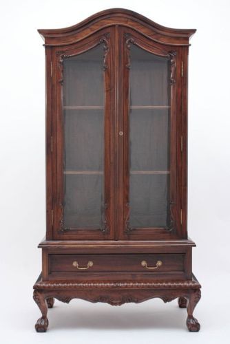 Шкаф-витрина Чиппендейл, цвет темный орех 185*45*90 см