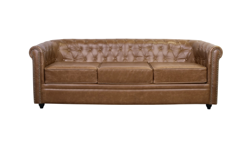 Трехместный кожаный диван Karo Brown leather 3S, 184х76х74 см