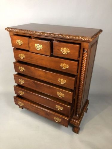 CT11 Комод Chippendale из массива красного дерева Mahogany, 8 ящиков 130*50*105 см фото 3