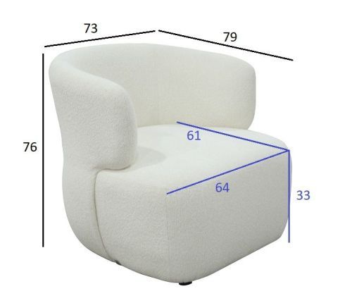 87YY-24042 Кресло Тироло (Tirolo) букле белое 73*79*76см фото 4