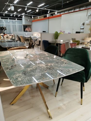 Стол обеденный Элис Рэк DT2850А.1, 160х90х75 см, малахитовый фото 4