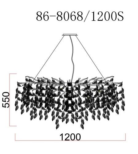 86-8068/1200S Люстра d.120*45 см, металл цвет хром фото 3